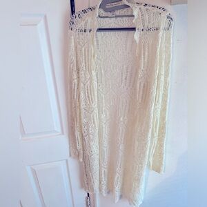 American Rag crotchet long sleeve long cardigan.